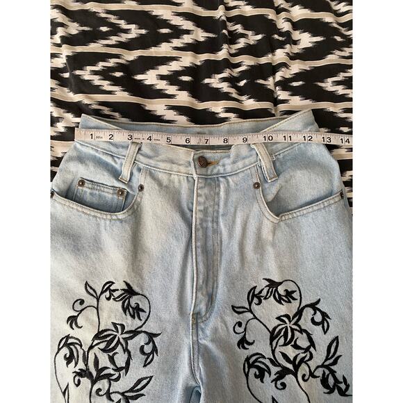 Vintage Embroidered D’Mode Classix Straight Leg High Rise Denim Jeans Size 11/12 - Picture 6 of 11